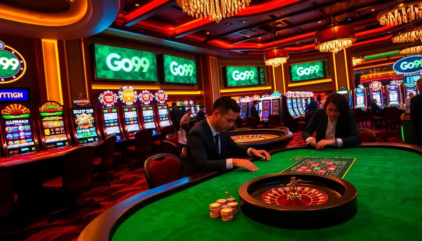 Players enjoying thrilling games at Go 99 casino, showcasing vibrant gambling action.