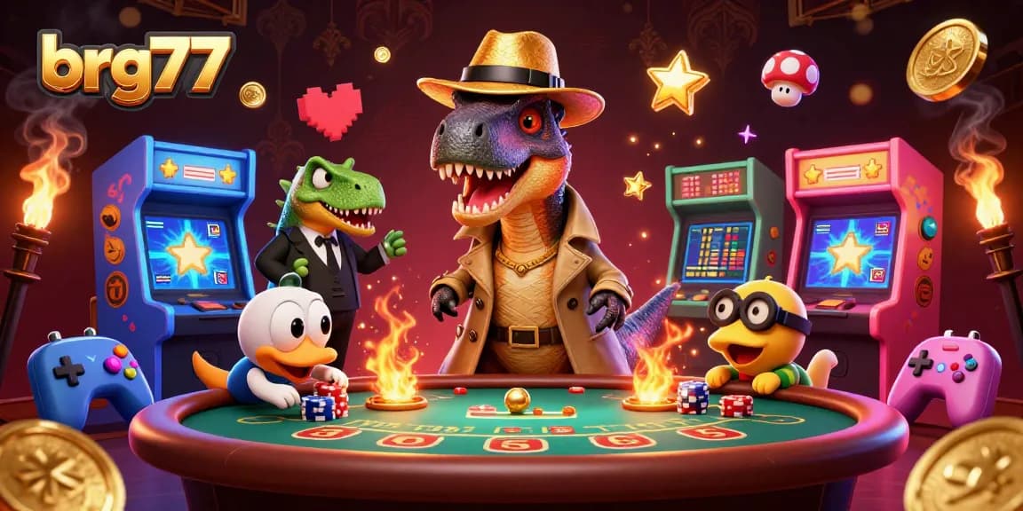 brg77 showcases a velociraptor card counter in a thrilling blackjack scene filled with game elements.