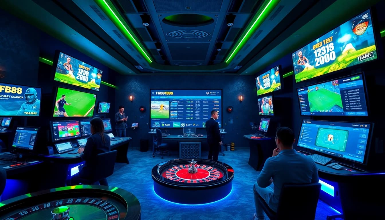 Experience online gaming excitement at FB88's sleek interface and vibrant betting environment.