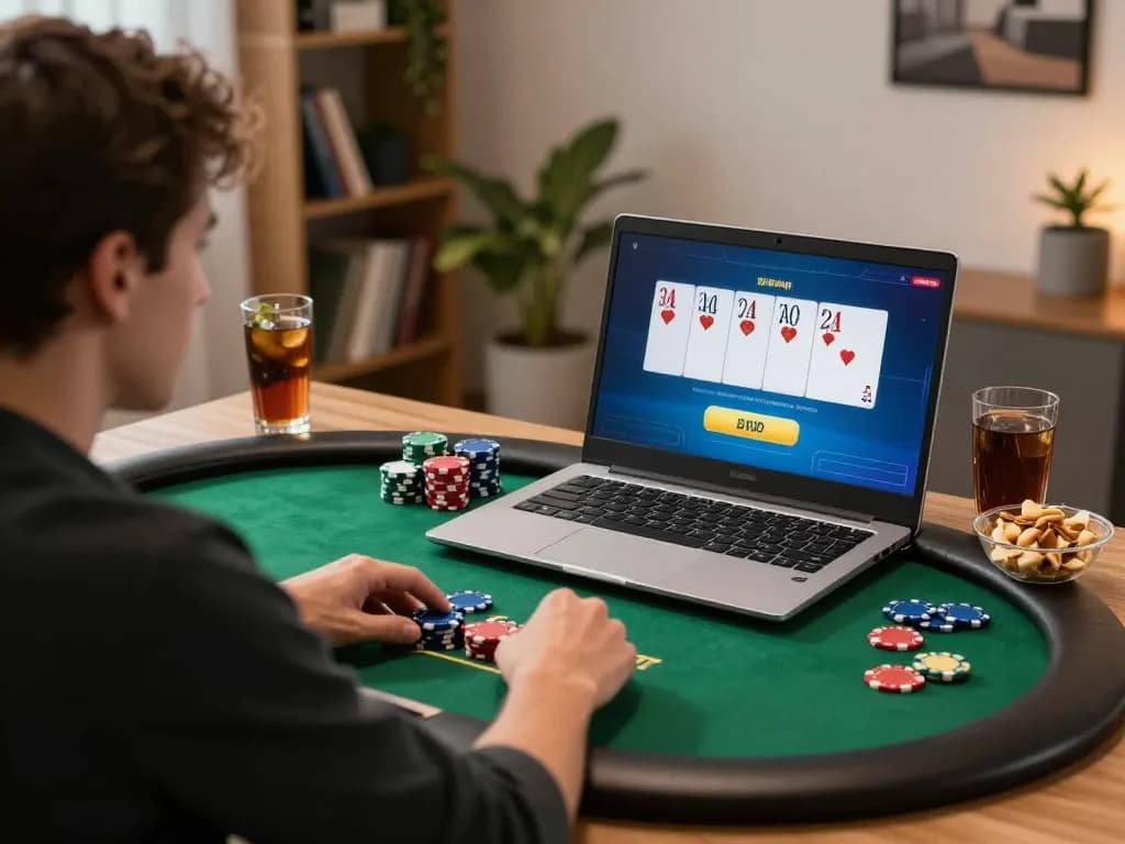 Kathleenmartincoaching showcases an immersive online poker gaming setup, highlighting comfort and strategic engagement.