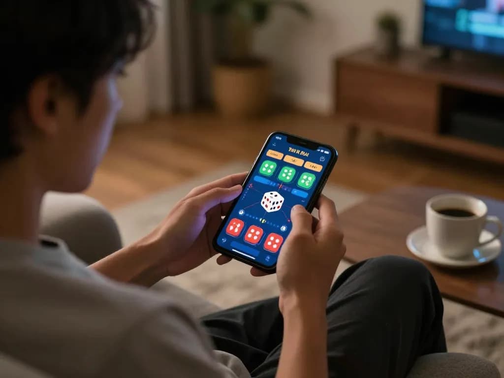 Tài xỉu online gameplay captured with a player engaged in betting through their mobile device