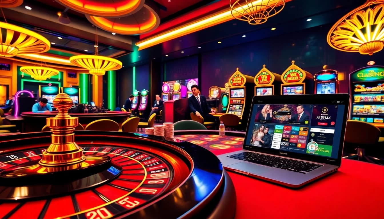 Players enjoying the excitement of gambling at https://luck882.co.com/ with vibrant casino ambiance.