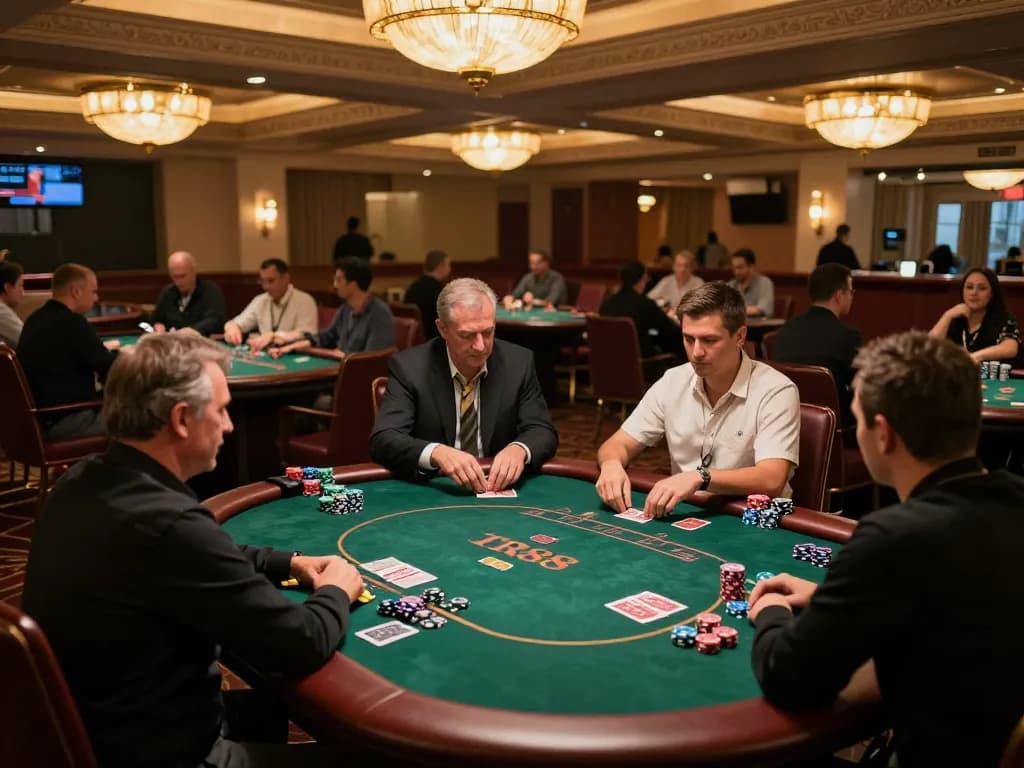 Players at TR88 casino engaged in poker and blackjack, creating a lively gaming atmosphere