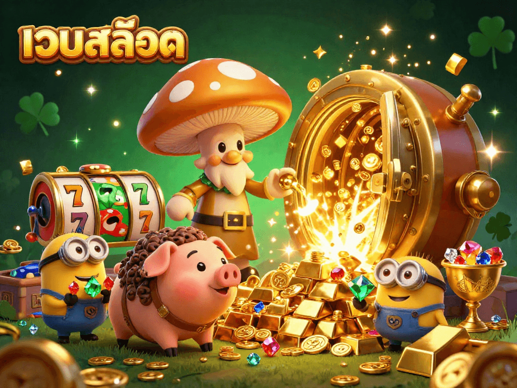 Experience เว็บสล็อต magic as a golden wizard conjures treasures in an exciting casino adventure.
