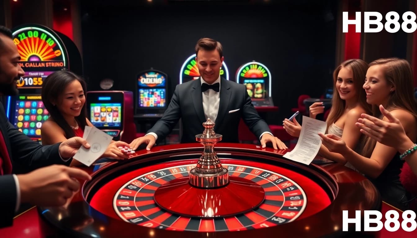 Experience thrilling roulette action at HB88 casino with professional dealers and vibrant gameplay.
