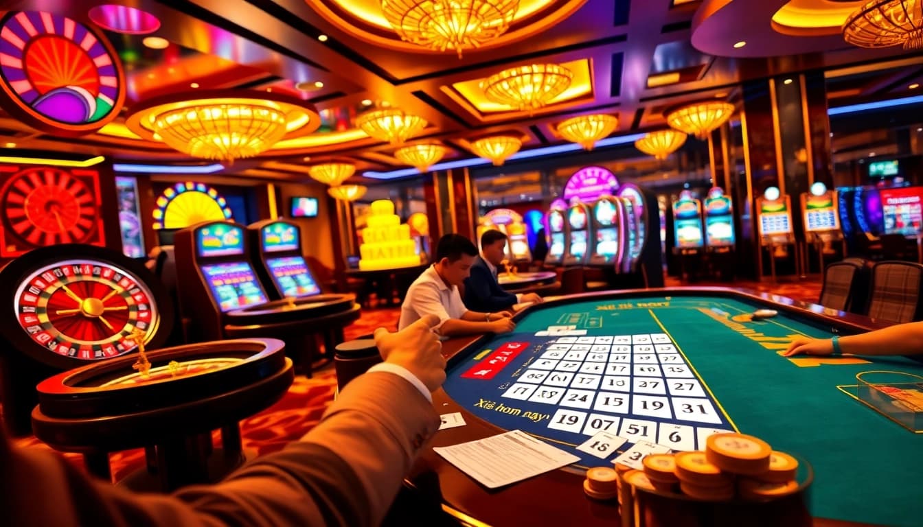 Check winning numbers for Xổ số hôm nay while enjoying a vibrant casino atmosphere.