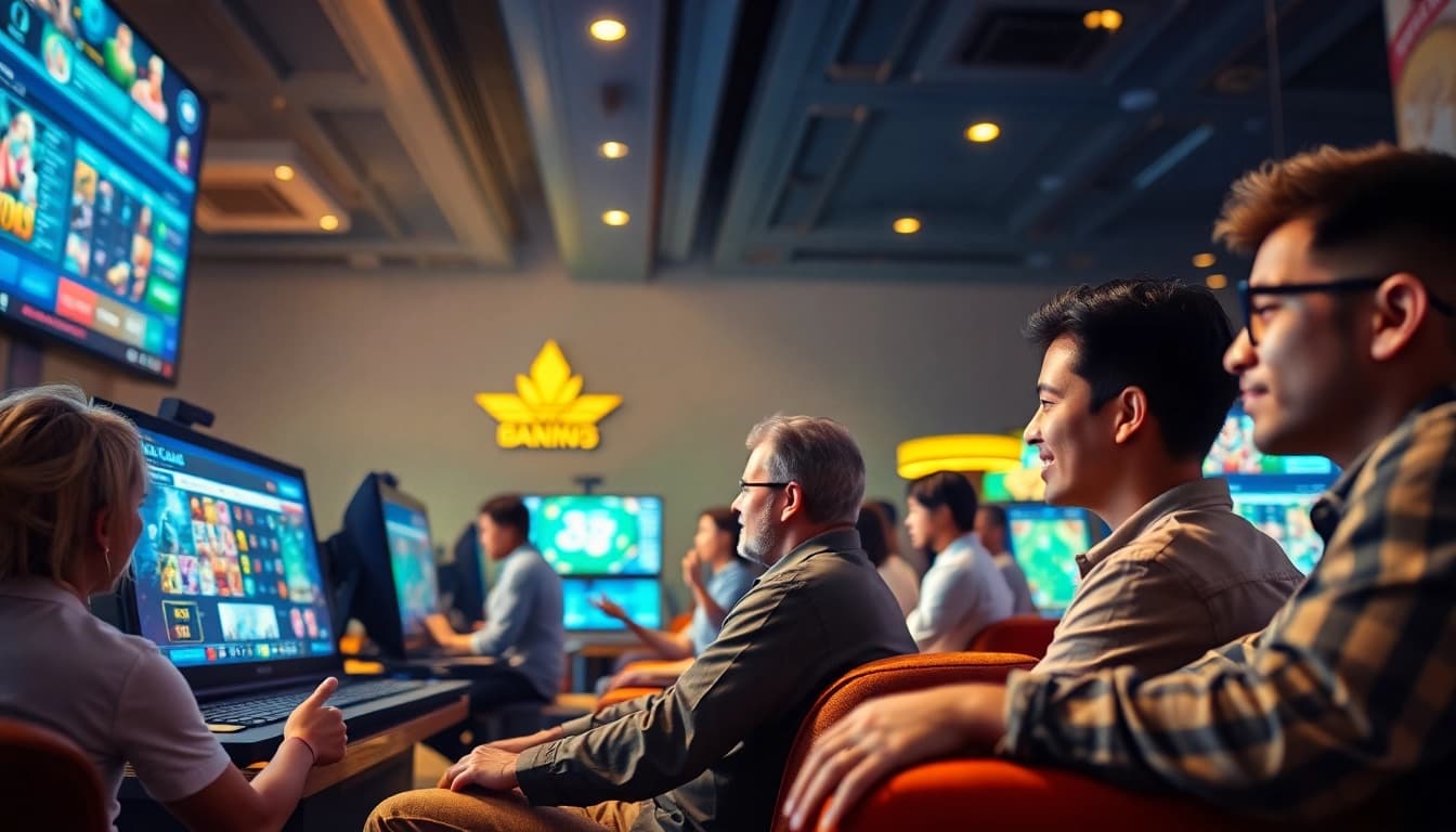 Engaging online gaming experience at https://b52clubn.com/ featuring diverse players and vibrant game interfaces.