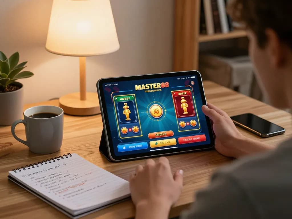 Pemain Master88 menikmati strategi permainan online di lingkungan rumah yang nyaman