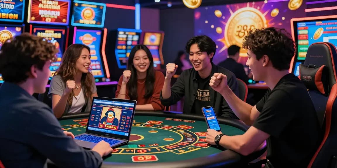Players enjoying the thrill of AA88 COM casino games in a vibrant virtual environment with dynamic graphics and engaging atmosphere.