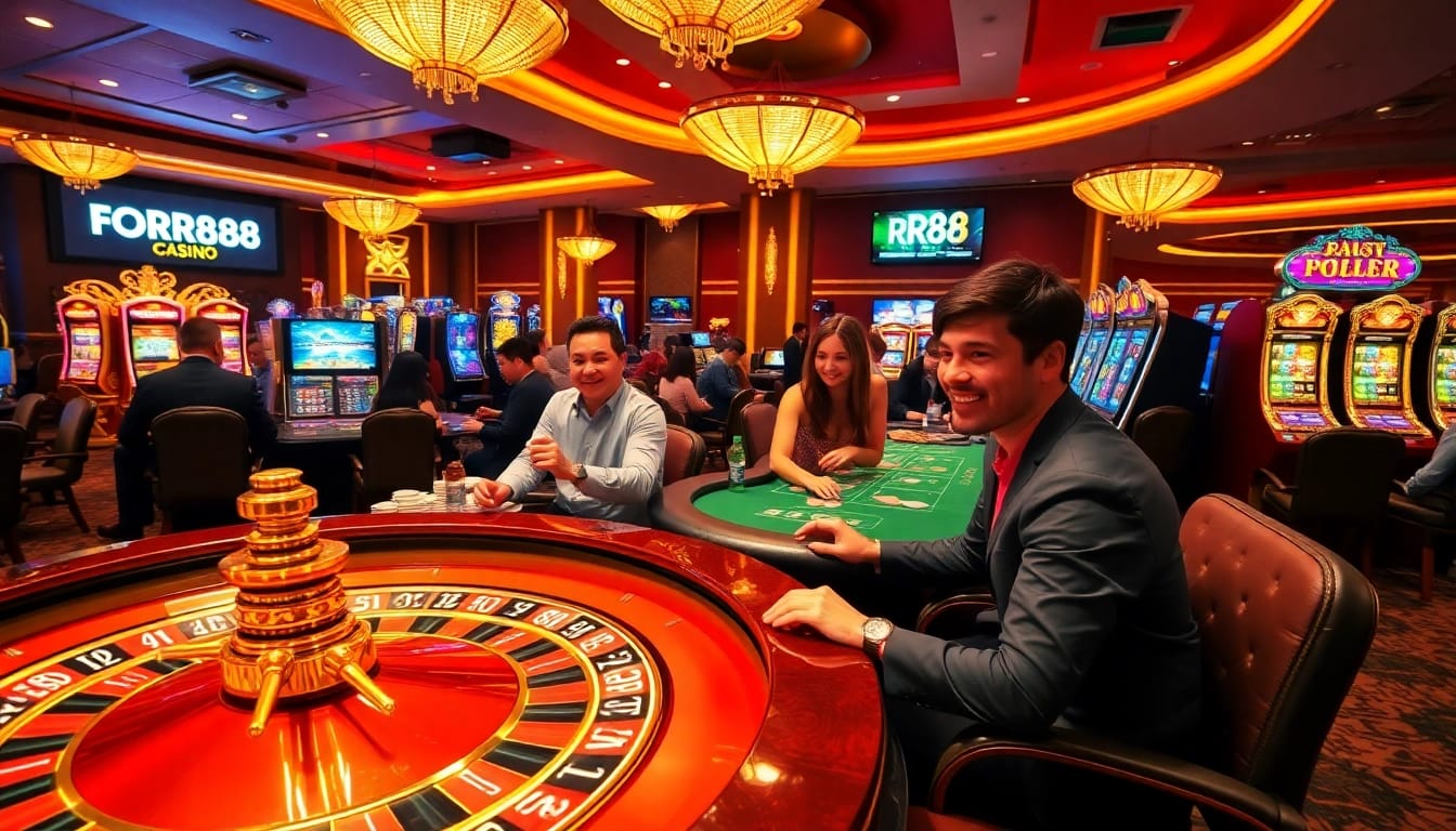 Experience the excitement of winning at RR88 with vibrant gaming tables and thrilling casino action.