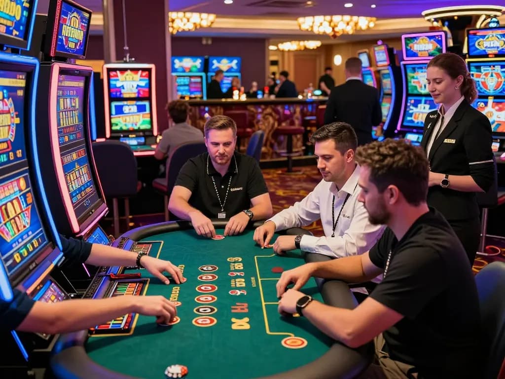 Exciting online gaming scene at 32win.com showcasing players in action at vibrant casino tables.