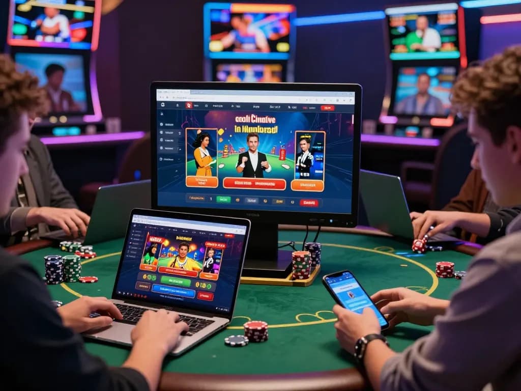 Users enjoying diverse games on the xx88 online gambling platform with vibrant visuals.