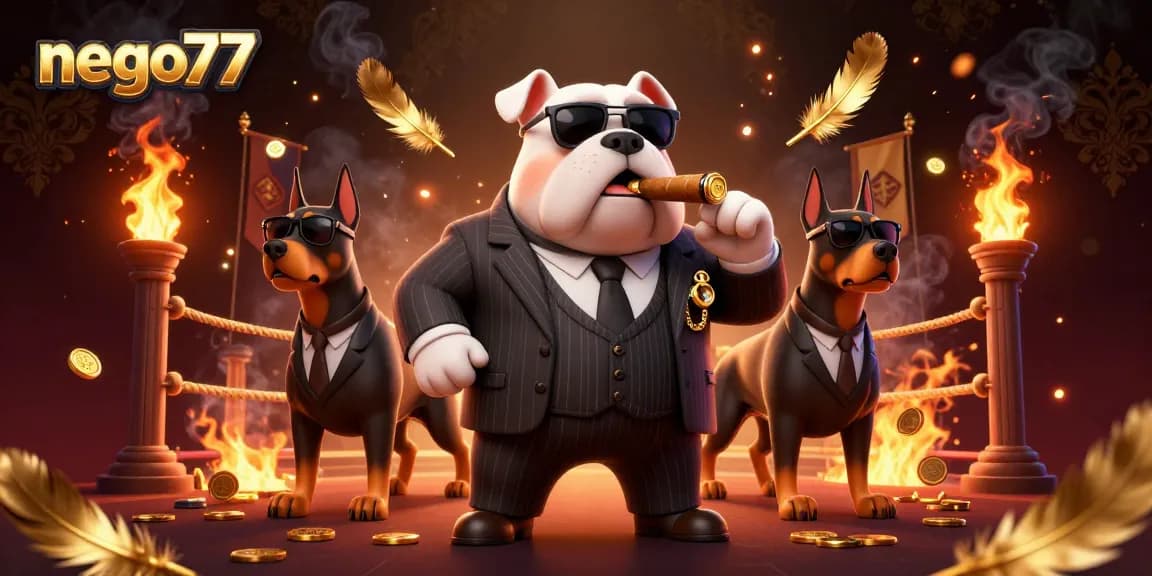 Experience high-odds gaming excitement with nego77's casino-themed illustration.
