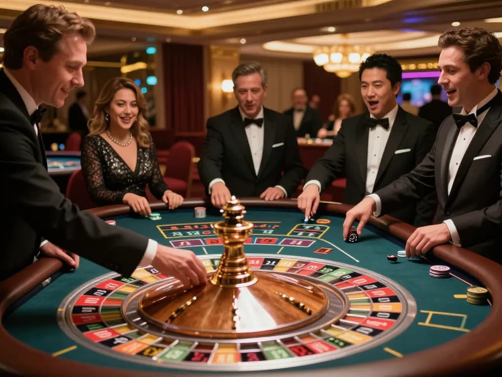 Engaging roulette gameplay at an upscale casino highlighting the excitement of iwin pro gaming.