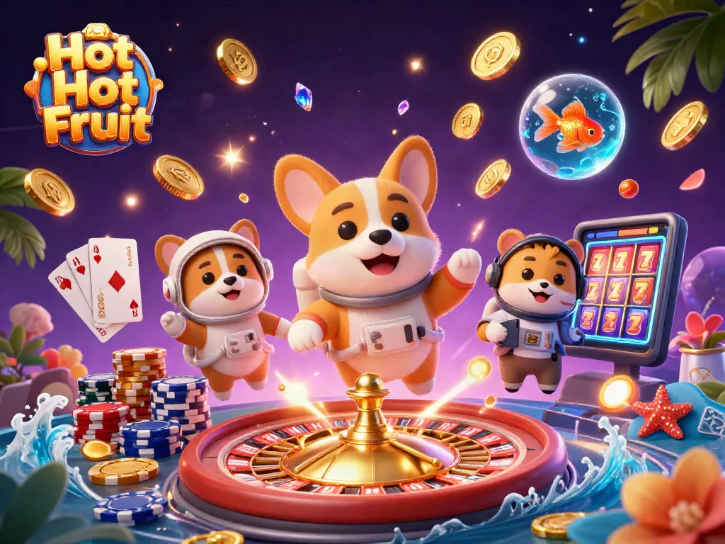 เล่นเกม Hot Hot Fruit พร้อมสัญลักษณ์โชคดีและหมุนวงล้อในคาสิโน.