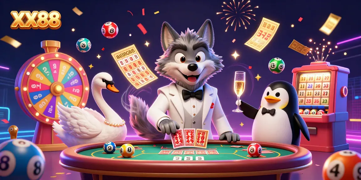 Experience exhilarating gaming at XX88 with vibrant casino elements and dynamic characters.
