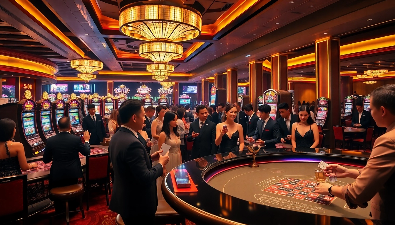 Experience the thrill of playing at Jun88 with vibrant casino tables and lively players.