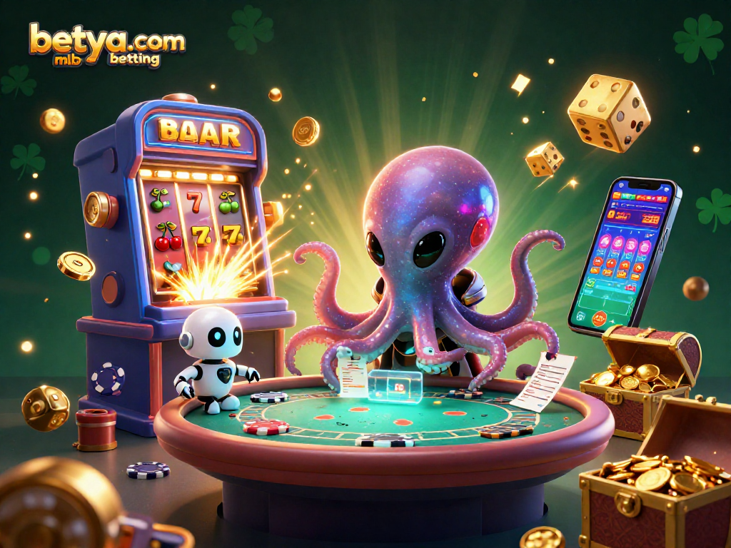 Engage in thrilling betya.com mlb betting with a dynamic illustration showcasing sports-themed elements