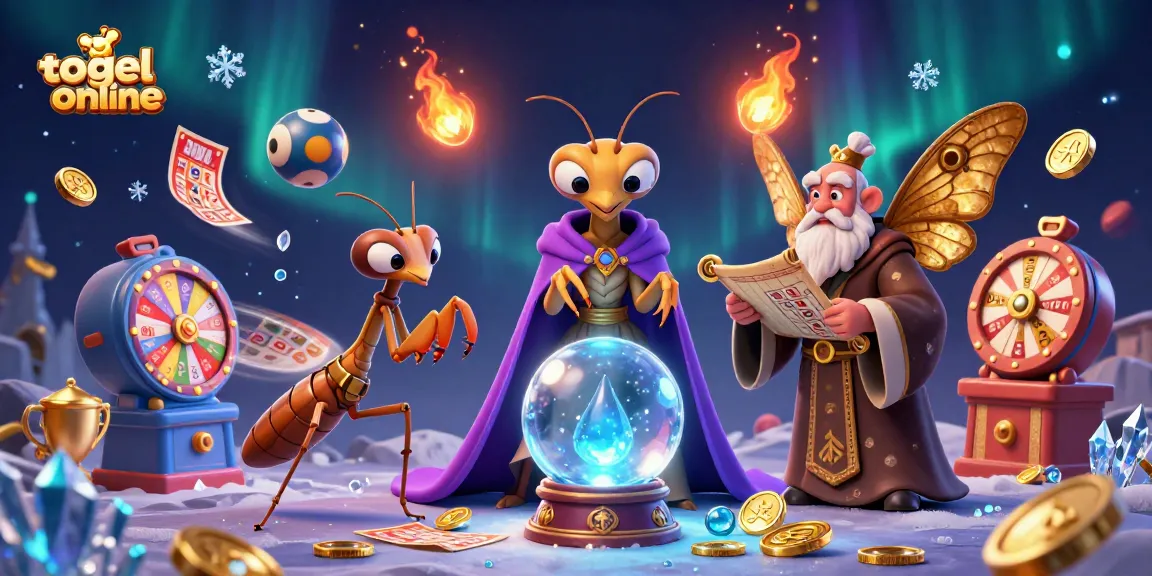 Engage in togel online with vibrant lottery elements, tranquil atmosphere, and mystical characters.