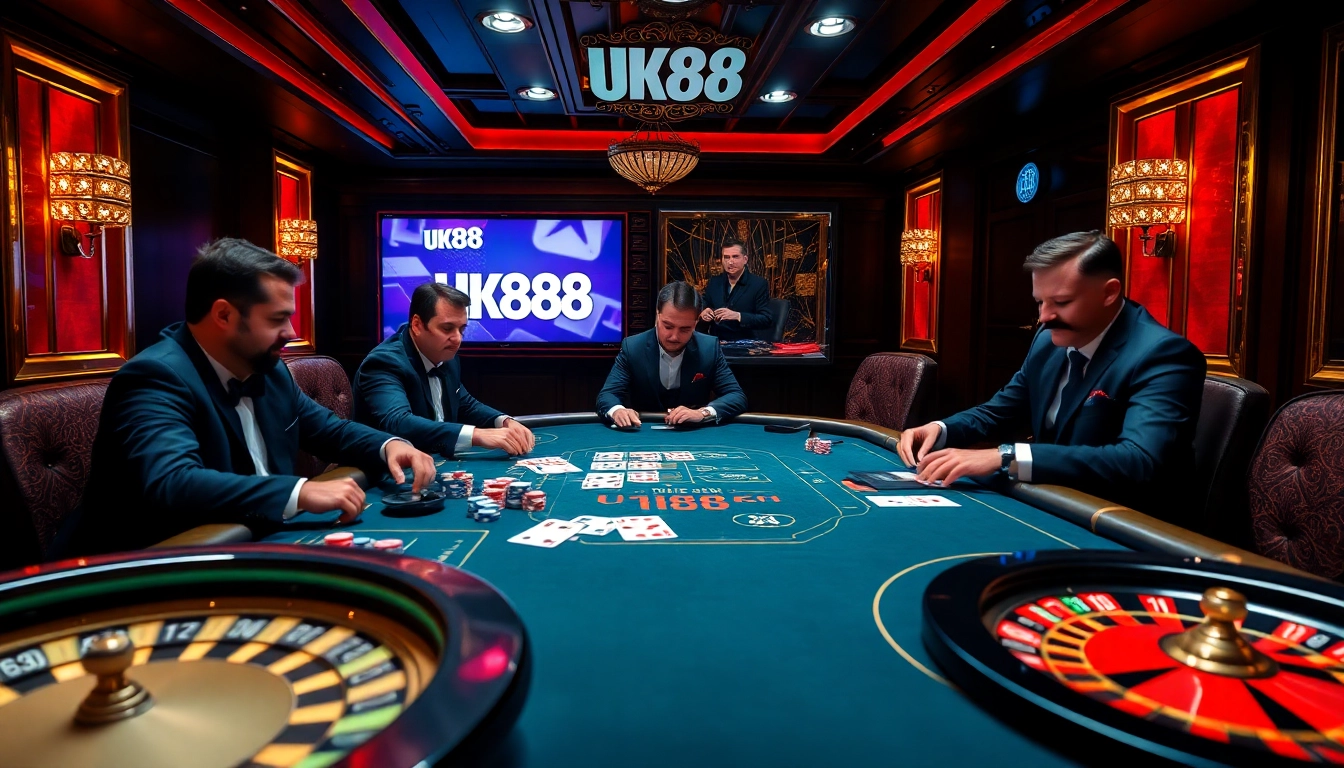 Experience thrilling gameplay with UK88's exciting poker action.