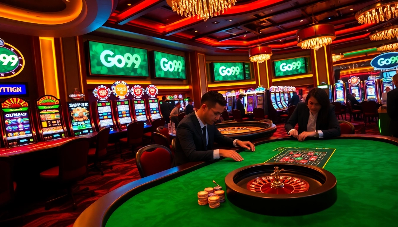 Players enjoying thrilling games at Go 99 casino, showcasing vibrant gambling action.