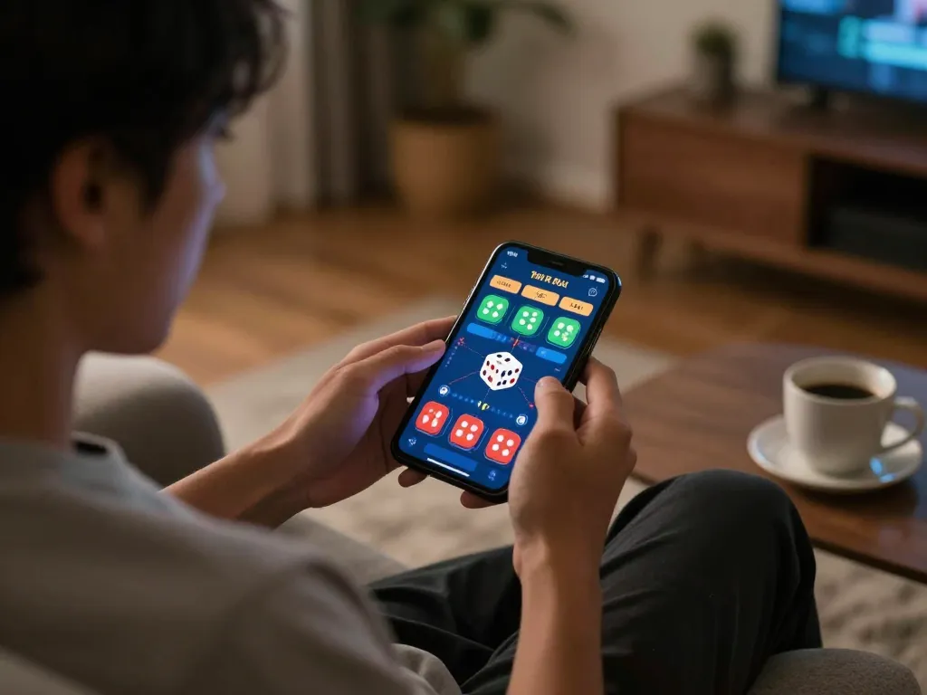 Tài xỉu online gameplay captured with a player engaged in betting through their mobile device