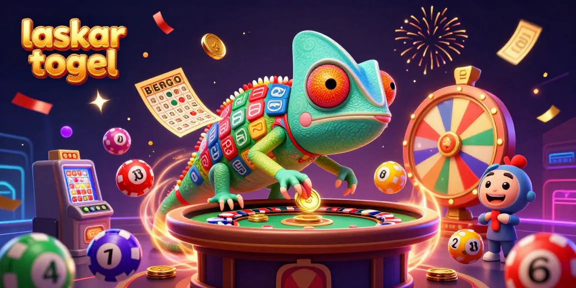 Engage with the thrilling world of laskar togel, where a vibrant chameleon casino owner captures the excitement alongside dynamic game elements.