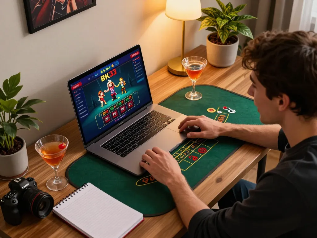 Player enjoying an exciting BK33 online gaming experience while betting on a live blackjack table from home.