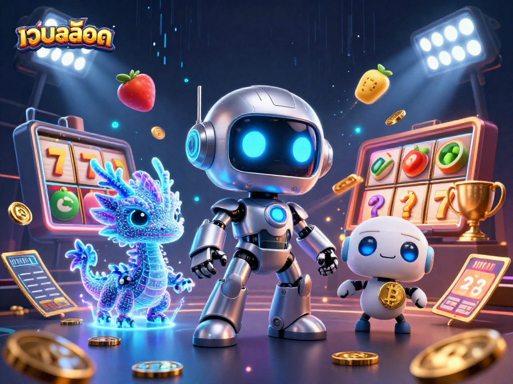 Engage in thrilling เว็บสล็อต gameplay with our 3D mascot and vibrant casino elements.
