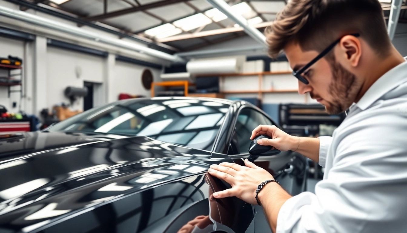 Applying PPF Chattanooga on a luxury car for optimal protection and finish.