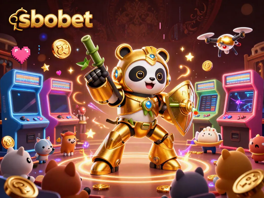 SBOBET offers thrilling sports betting experiences with dynamic gaming elements and vibrant characters illustrating action.