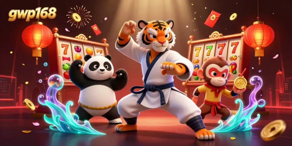 GWP168 mempersembahkan ilustrasi kasino dengan karakter lucu dan tema slot yang memikat.
