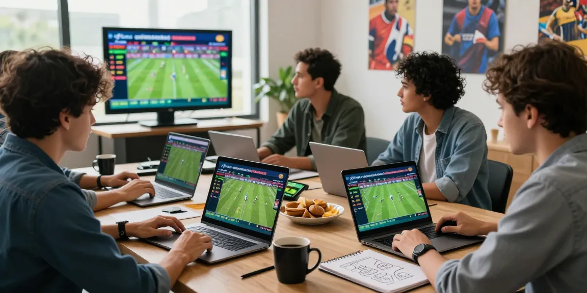 Sports enthusiasts analyzing odds from https://soikeonhacai.com.co/ in a vibrant setting.