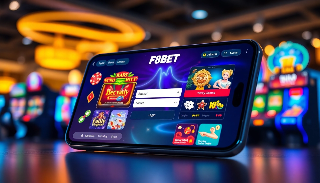 Interactive gaming experience with F8BET showcasing vibrant games and secure interface.