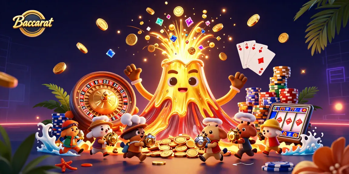 Experience Baccarat at a lively casino scene filled with treasures, excitement, and winning moments.