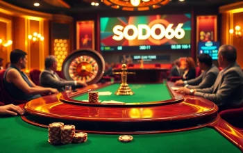 SODO66 players enjoying an exciting poker game at a luxurious casino table.