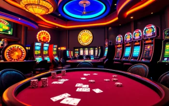 Excited players engaging in a strategic poker game at Rikvip casino, showcasing high-quality chips and cards.