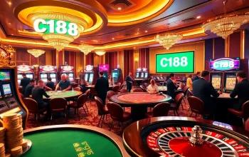 Experience the excitement of gambling at C168 with vibrant casino tables and slot machines.