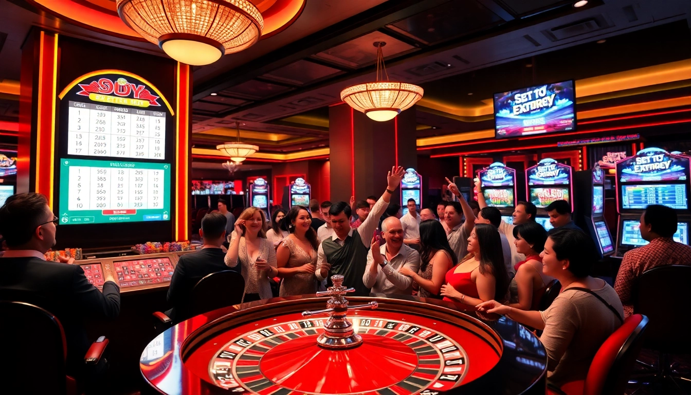 Witness live sdy lottery draws creating excitement in a luxury casino atmosphere.