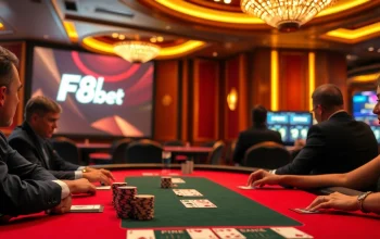 Experience thrilling F8bet moments at a high-stakes poker table with serious gamblers.