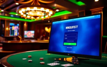 Engaging scene of Wingslots77 Login screen in a luxury casino environment.