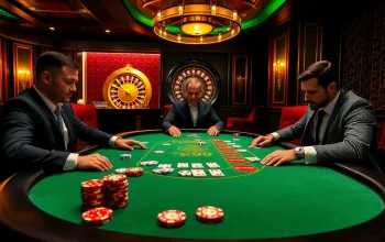 Experience excitement at the vz99 poker table with professional players and luxurious casino decor.