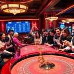 Experience the excitement of NA777 with vibrant casino tables, dealers, and players celebrating wins.