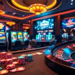 Gamble with excitement at kinggaruda138, showcasing vibrant poker chips and thrilling slot machines.