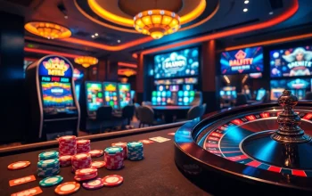 Gamble with excitement at kinggaruda138, showcasing vibrant poker chips and thrilling slot machines.