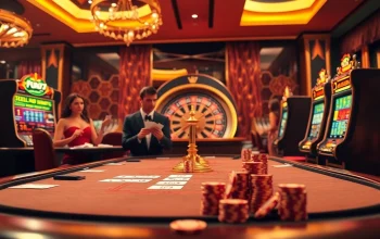 Experience thrilling gameplay at fun79.com with vibrant casino visuals featuring poker and slot machines.