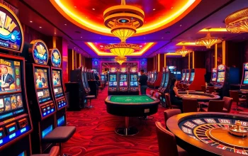 Engaging scene of a PG SLOT area in a vibrant casino with stylish slot machines and players cheering