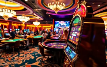 Engaged players at a vibrant casino celebrating their wins with BDTK66-themed slot machines.