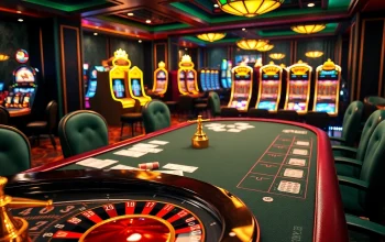 Experience the excitement of gameplay at https://luckywin.hu.net/ with our luxurious casino scene featuring poker tables and slot machines.