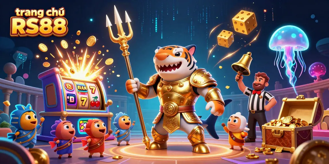 Engage with the thrilling trang chủ RS88 illustration featuring an underwater colosseum and vibrant casino elements.
